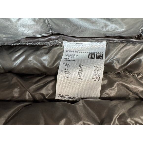 Uniqlo Ultra Light Down Puffer Jacket Girls Small Grey - Picture 7 of 9